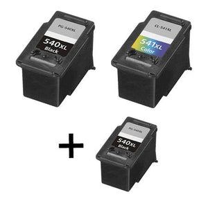 Multipack compatible Canon PG-540XL/CL-541XL 1 ensemble complet + 1 cartouche d'encre noire SUPPLÉMENTAIRE 