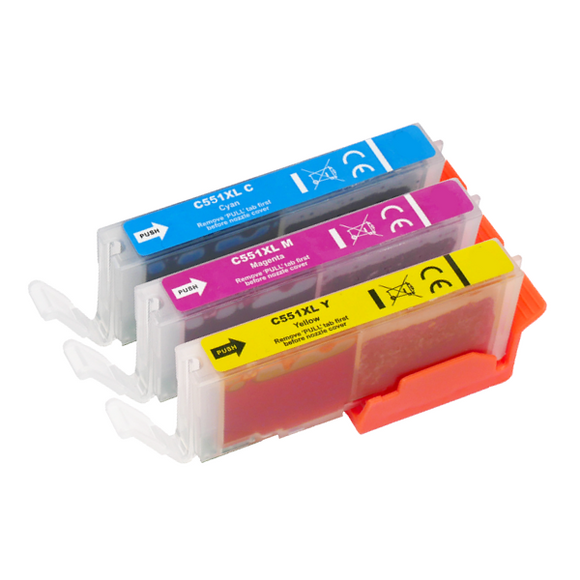Compatible Canon PGI-550XL / CLI-551XL Colour Multipack (3 Pack) Ink Cartridges