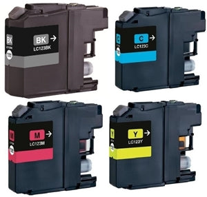 Compatible Brother LC123 4 Colour Printer Ink Cartridge Multipack (LC123BK, LC123C, LC123M, LC123Y)
