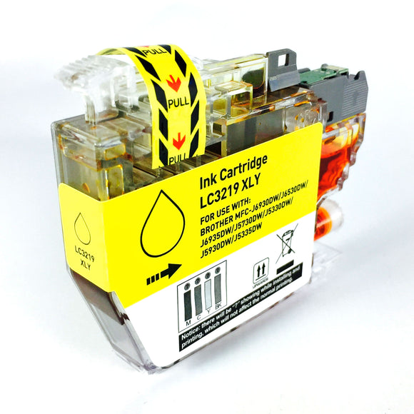Cartouche d'encre jaune haute capacité compatible Brother LC3219XL - LC3219XLY 