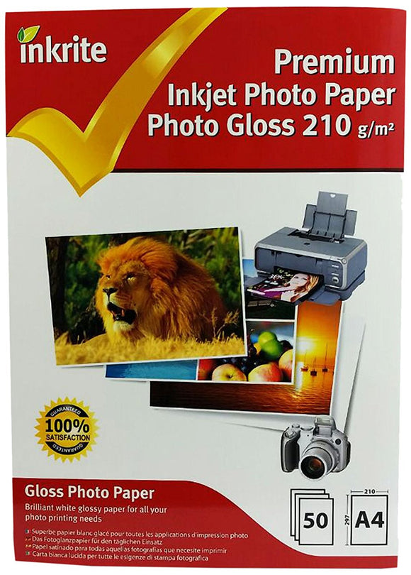 Inkrite PhotoPlus Papier photo professionnel brillant 210 g/m² A4 (50 feuilles)