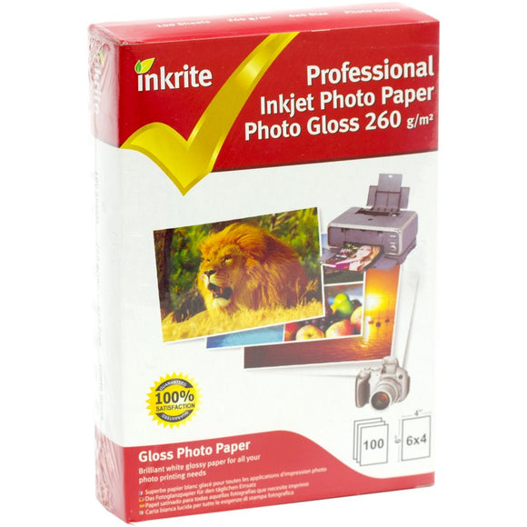 Printerinkdirect Inkrite PhotoPlus Paper Photo Gloss 260gsm 6x4 (100 Sheets)