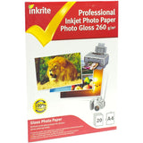 Papier photo professionnel Inkrite PhotoPlus brillant 260 g/m² A4 (20 feuilles)