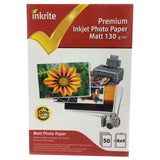 Papier photo professionnel Inkrite PhotoPlus - Mat 130 g/m² 6x4 (50 feuilles)