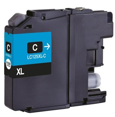 Compatible Brother LC125XL High Capacity Cyan Ink Cartridge - LC 125XLC