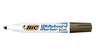 Bic Velleda Bullet Tip Whiteboard Marker 1701 (Black) Pack of 12 Markers