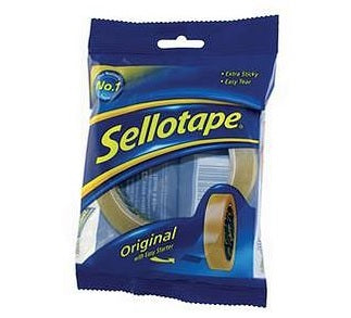 Sellotape Original Golden Tape Roll Non-static Easy-tear Large 18mm x 66m (Pack 16)