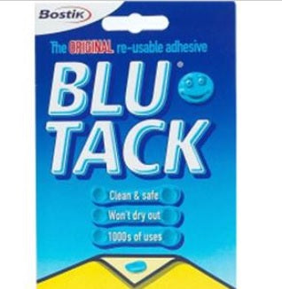 Bostik Blu-Tack Mastix-Kleber, ungiftig, praktische Packung (1 x Packung mit 12 Blu-Tacks) 