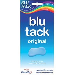 Bostik Blu-tack Mastixkleber, ungiftiger Sparpack (1 x Pack mit 12 Mastixklebern)